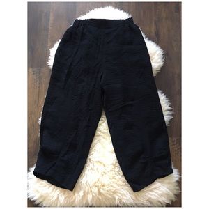 Blanque Boho Black Wide Balloon Leg Crop Pants Sz1